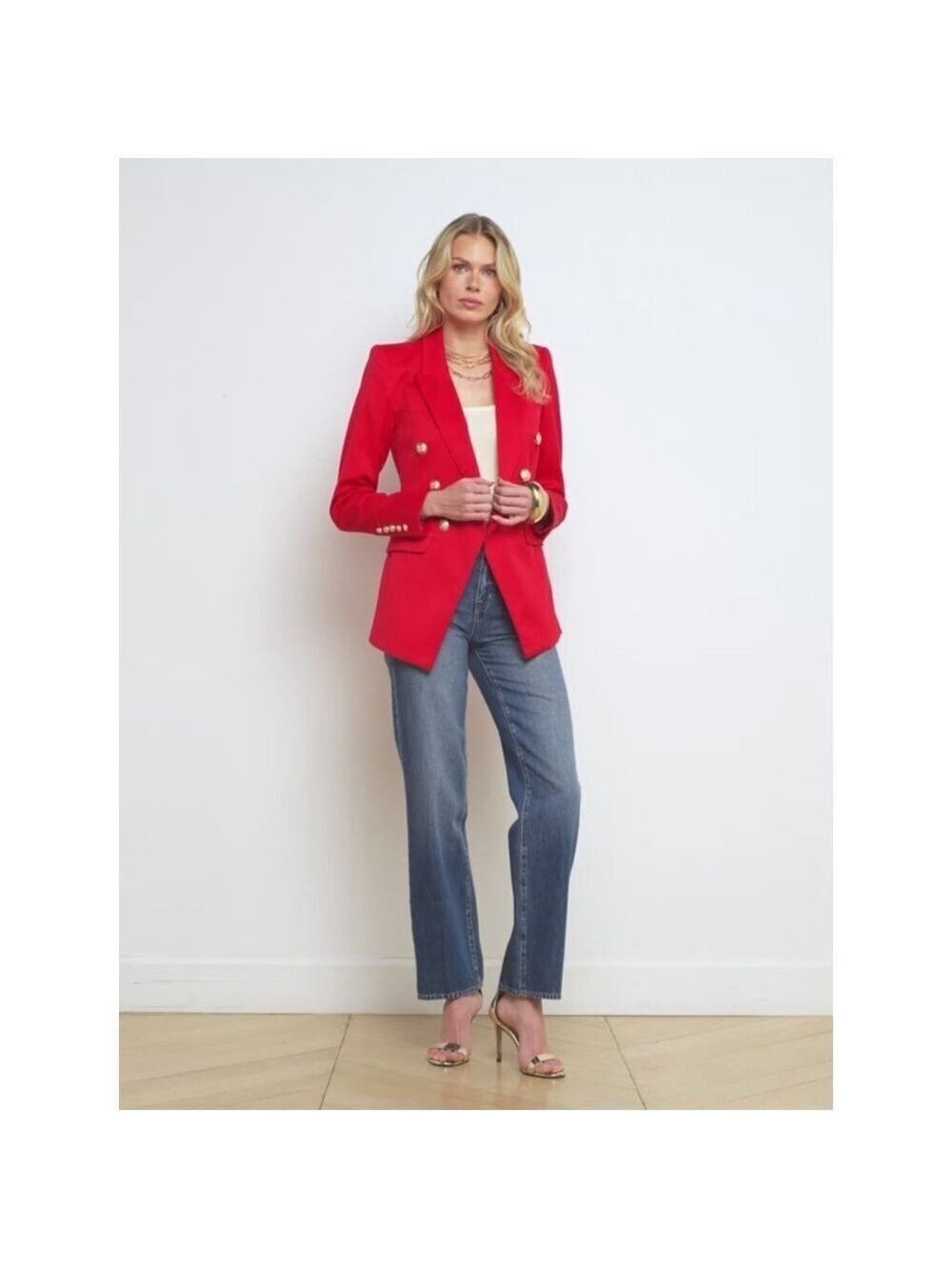 Women's L'AGENCE Blazer Size 0 Red - Picture 2 of 12